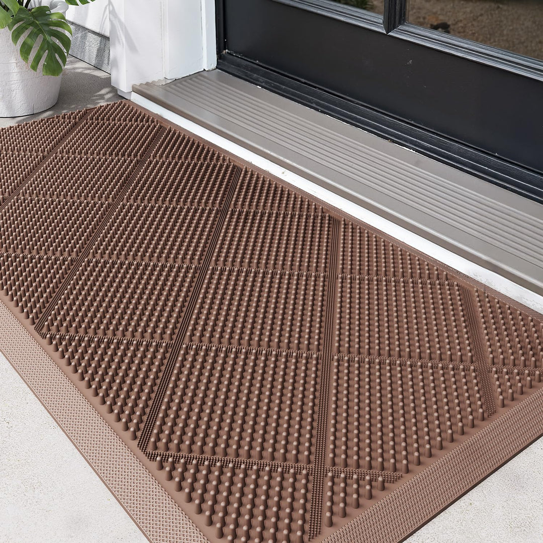 DEXI Fussmatte Aussen 43 x 90 cm, rutschfest Schmutzfangmatte mit Noppen, Wasserdicht Fussabtreter A