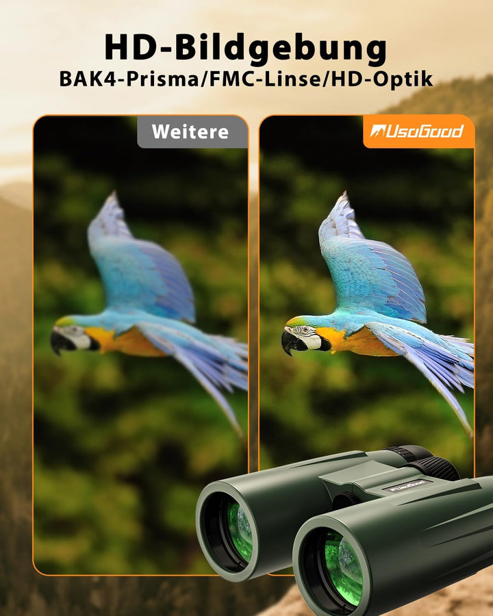 Usogood 12x50 Binoculars Professional mit GrossEr Reichweite Fernglas Erwachsene – Bak4-Prisma und L