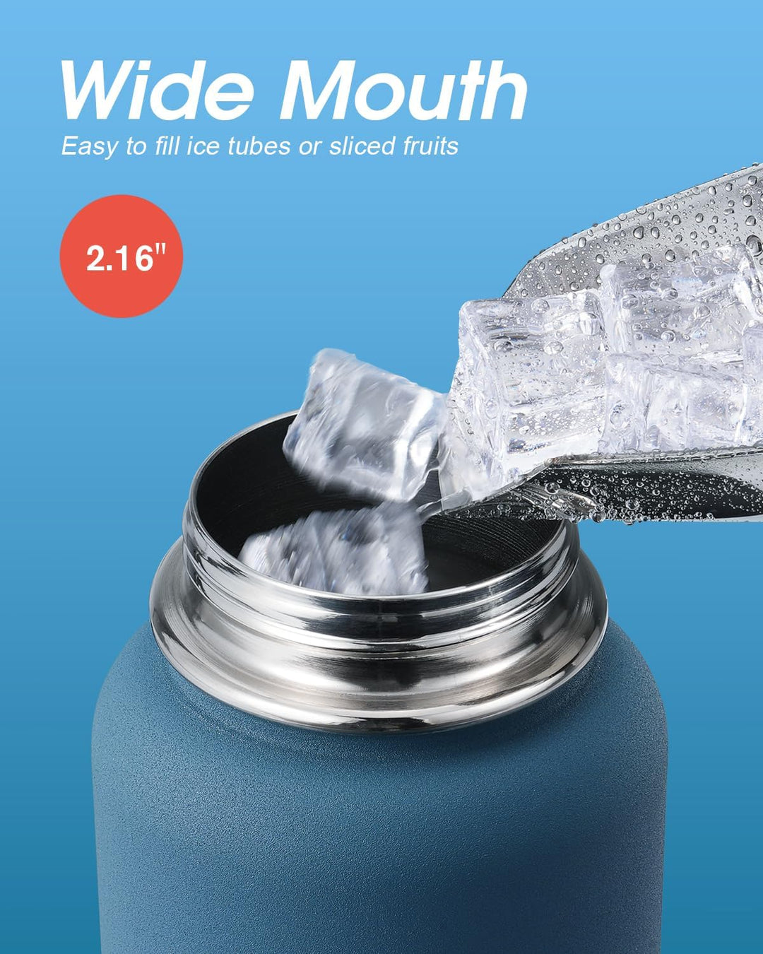 Coolflask 1180ml Isolierte Wasserflasche mit Strohhalm & 3 Deckeln, Metall-Wasserflasche für Sport o
