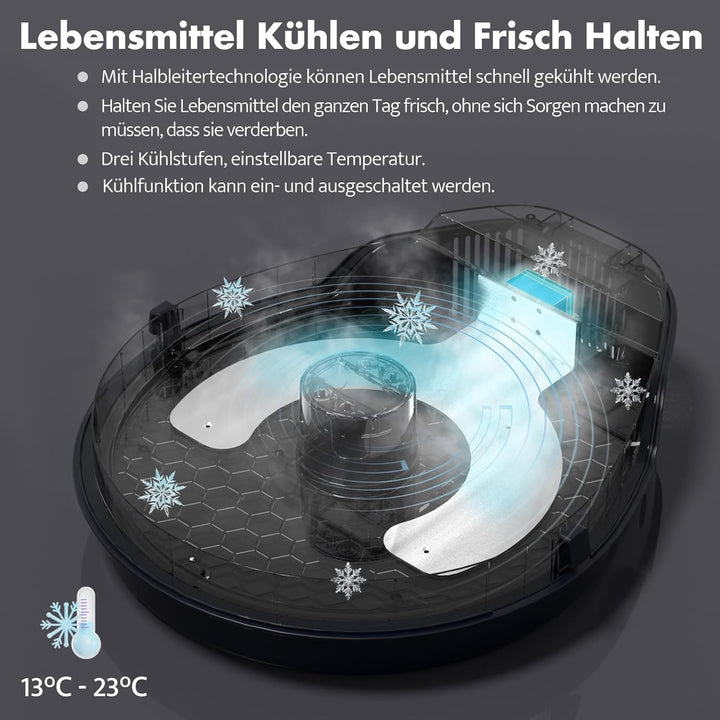 UBPET F10 Futterautomat Katze Nassfutter mit Kühlung, Halbleiter Kühlung, Timing-Funktion Futterauto