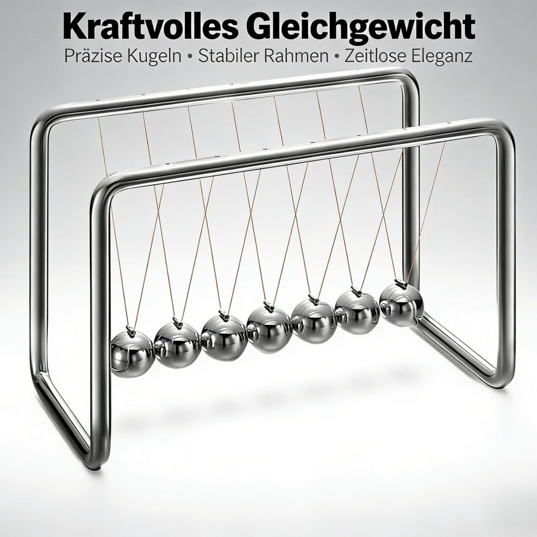 Generisch Newton Pendel, Newton Cradle mit 7 Kugeln aus Edelstahl - Klassisches Kugelstosspendel, Un