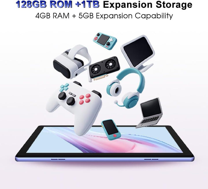 U10 Tablet 10.1 Zoll,9GB RAM + 128GB ROM/1TB TF Kinder Tablet PC,5060mAh,8MP+5MP,1280x800 HD+ IPS,2.