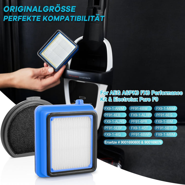 Jollsung ASPK9 Performance Kit für FX9 Staubsauger Ersatzteile Ersatzfilter, 4 Hygienefilter 4 Vormo