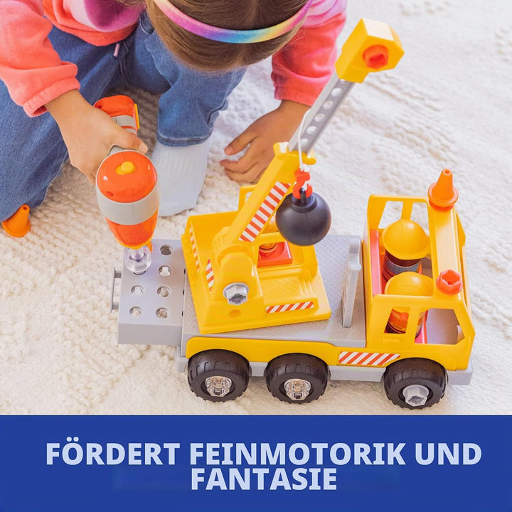 Learning Resources Design &amp; Drill Schrauberkumpel Kran, Spielzeug zum Auseinanderbauen, mit elektris