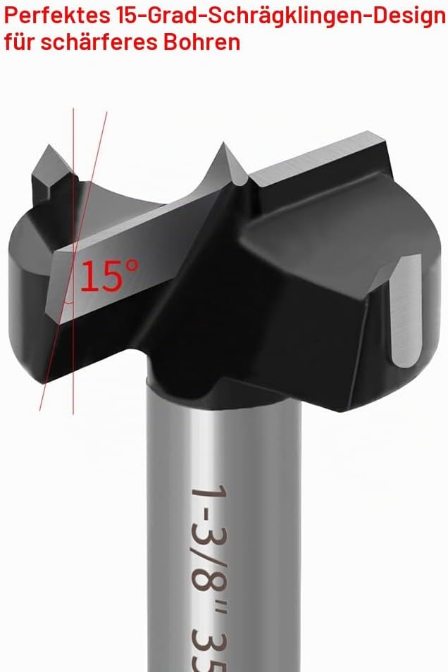 ASNOMY 10tlg Wolframstahl Forstnerbohrer, 16–54 mm Forstner bohrer Bit mit Zentrierspitz, Holzbohrer