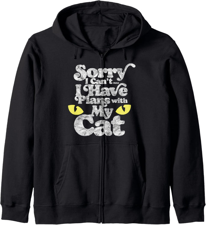 I Can't I Have Plans with My Cat Funny Cat Lover Vintage Kapuzenjacke