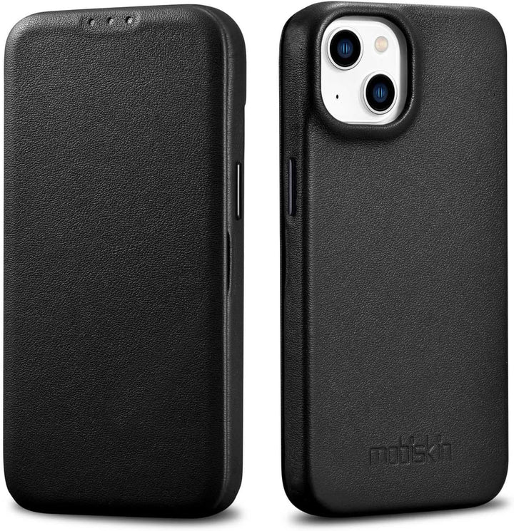 Mobiskin Hülle kompatibel mit Apple iPhone 14 Plus (6,7 Zoll), Handyhülle mit echtem Leder, Case, Sc