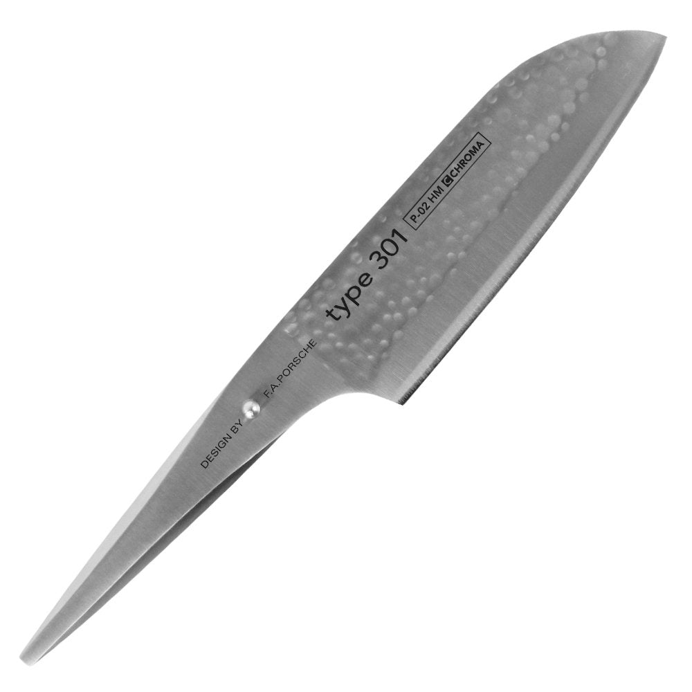 Chroma Hammerschlag Messer Type 301, universelles Santoku Messer P-02HM, Design by F.A.Porsche, Prof