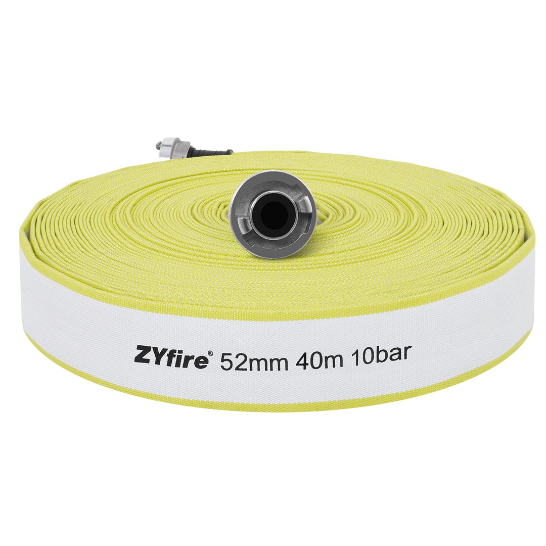 ZYfire Feuerwehrschlauch 52mm x 40m | 2 Zoll Feuerschlauch mit C-Storz Kupplung | flexibler Wassersc