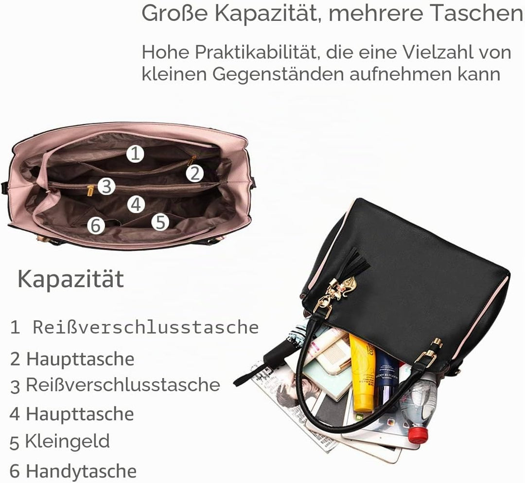 NICOLE&amp;DORIS Damen Schultertasche Mode Handtaschen Hobos und Umhängetaschen für Frauen Gross Trageta