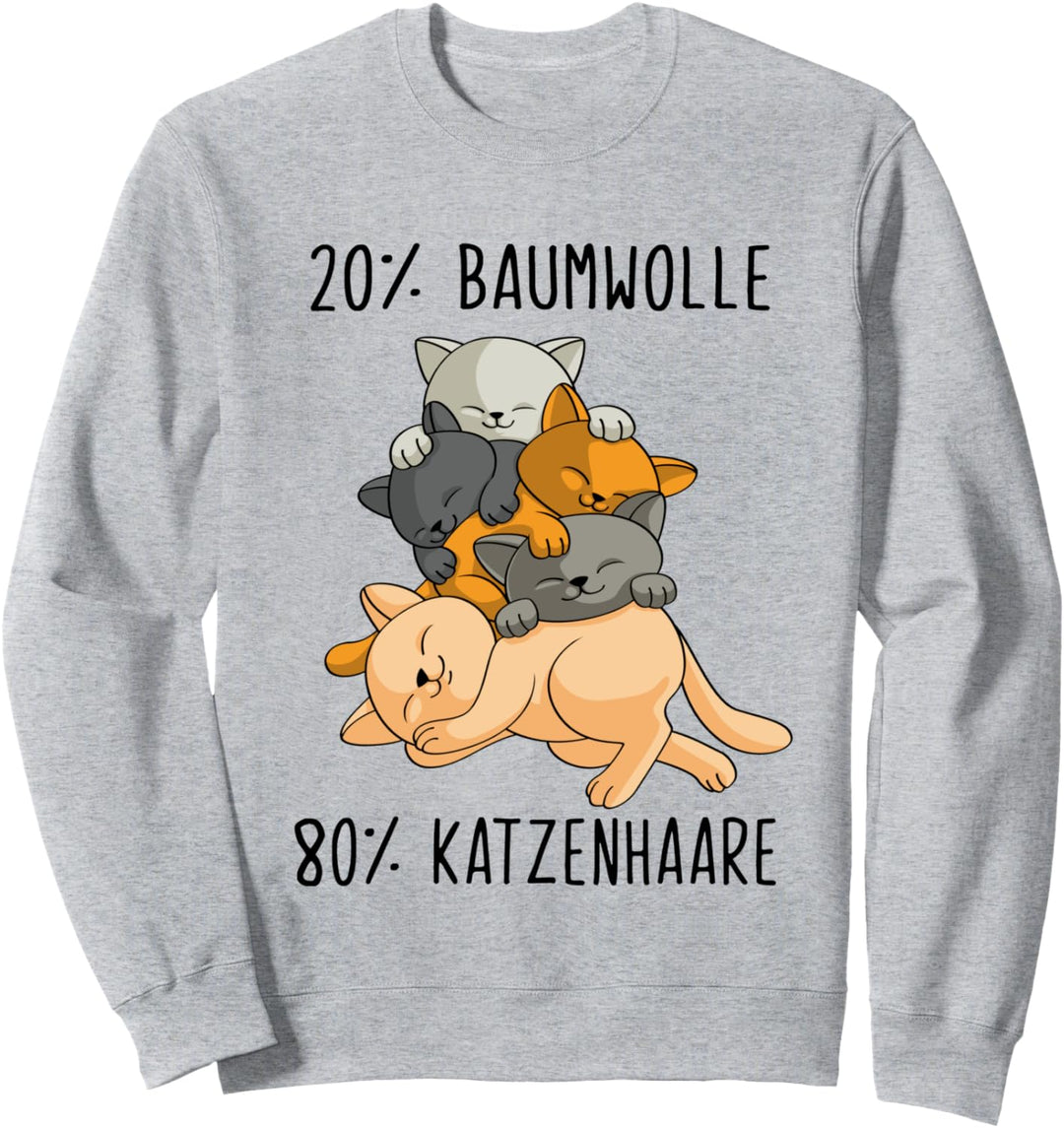 Damen Katzen Klamotten 20% Baumwolle 80% Katzenhaare Sweatshirt