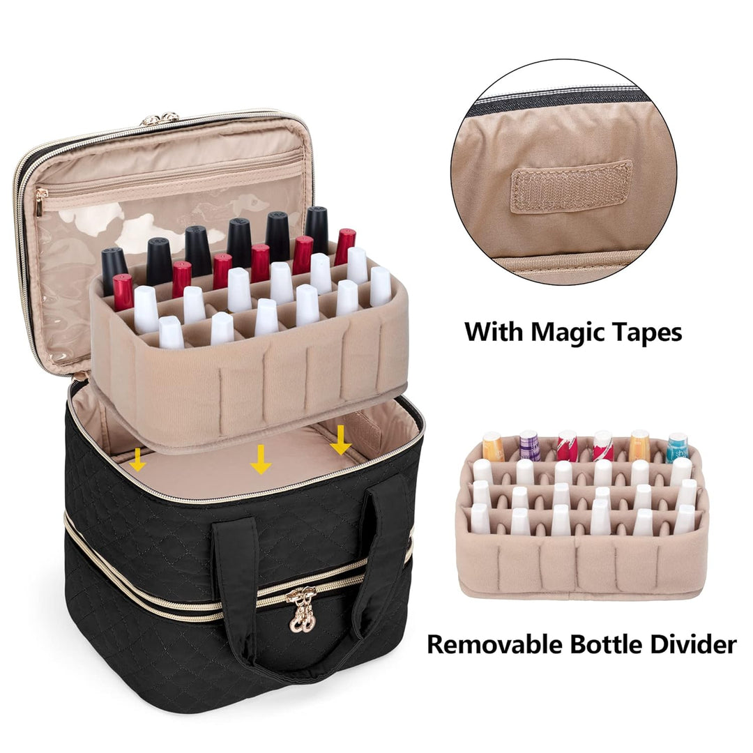 Yarwo Nagellack Aufbewahrung Tasche, Nagellack Tasche Organizer für 48 Nagellack (bis zu 15 ML), Kos