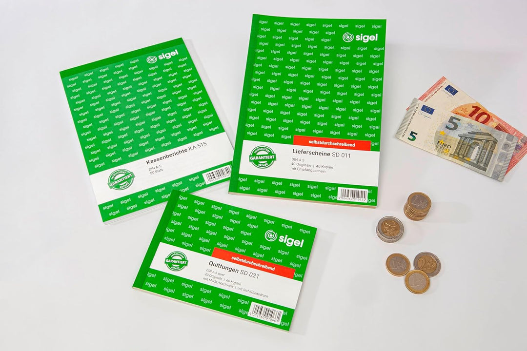 SIGEL SD011/10 Lieferscheine A5, 2x40 Blatt, selbstdurchschreibend, 10er Pack 10 Stück 2x40 Blatt, 1