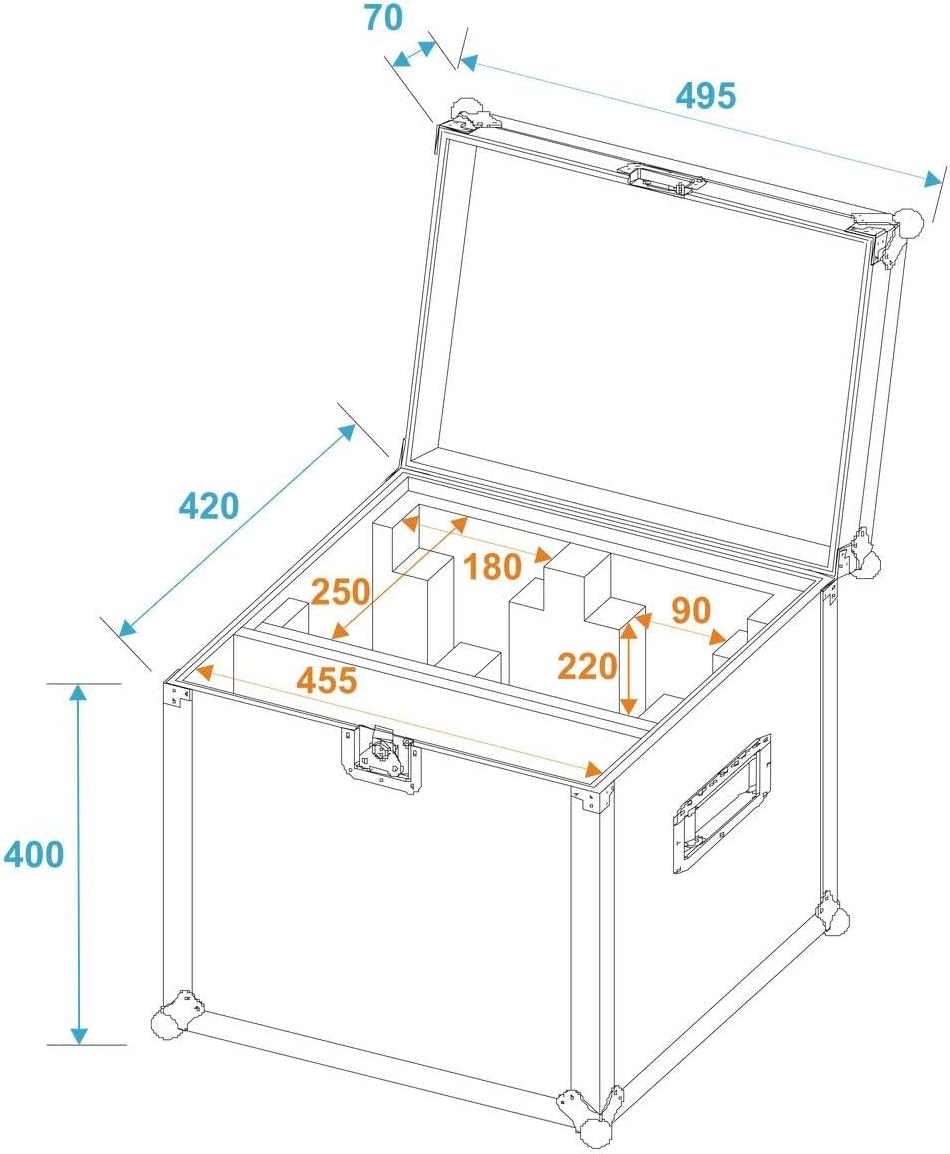 ROADINGER Flightcase 2x EYE-7 RGBW Zoom | PRO Flightcase für 2 x EYE-7 Zoom LED Washer