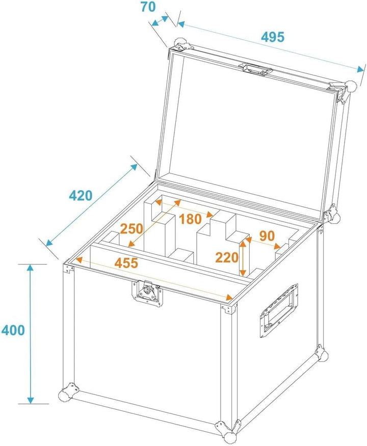 ROADINGER Flightcase 2x EYE-7 RGBW Zoom | PRO Flightcase für 2 x EYE-7 Zoom LED Washer