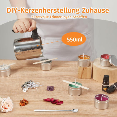 Anpro Kerzenherstellung Kit inklusive Sojawachs, Dochten, Schmelztiegel, Dosen, 3 Farbstoffe & 3 Art