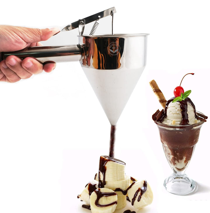 Newline NY Edelstahl-Backtrichter-Spender mit Ständer für Takoyaki-Pfannkuchen-Teig, Cupcake-Gebäck,