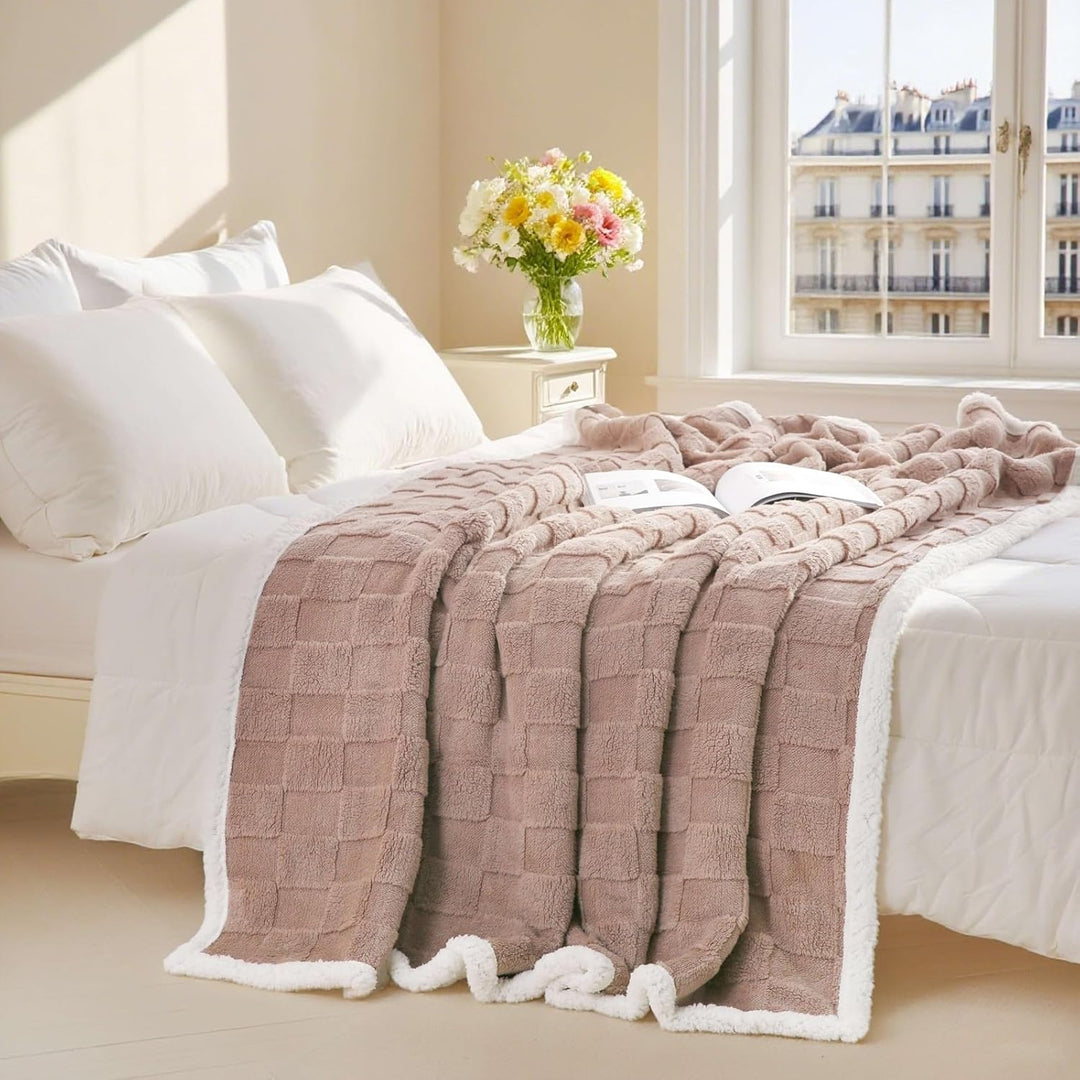 Gracelife Decke für Damen, Sherpa-Überwurfdecke für Couch, Flanell, gemütlich, weiche Decke für Bett