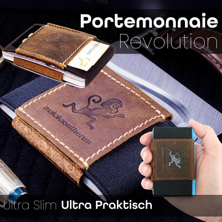 MakakaOnTheRun® Kartenetui Herren Wallet, Kartenhalter, Kreditkartenetui, Slim Wallet Herren Geldbör