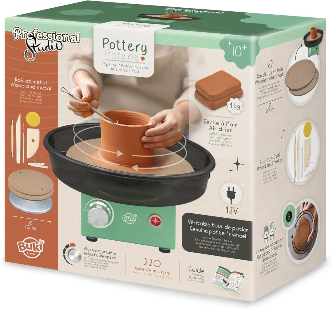 BUKI 5441 - Professional Studio Töpfermeister - Elektrischer Töpferdrehtisch – 220 U/min, 20 cm Meta