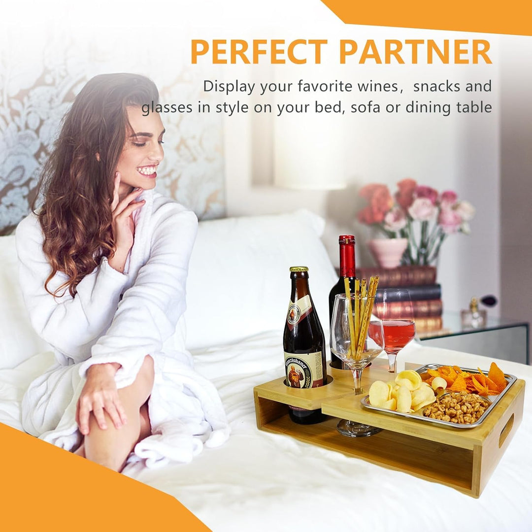Couch Bar,Couchbar Sofa,Couchbar Snackbox, Weinhalter für die Couch, Couchbar - Sofatablett - Weinre