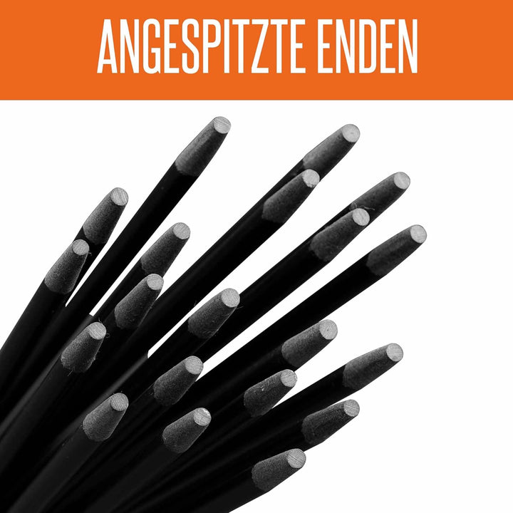 20 Schwarze Glasfaserstäbe Rankstäbe - Pflanzstäbe 1 m x 7 mm Fiberglasstangen als Pflanzenstütze, R