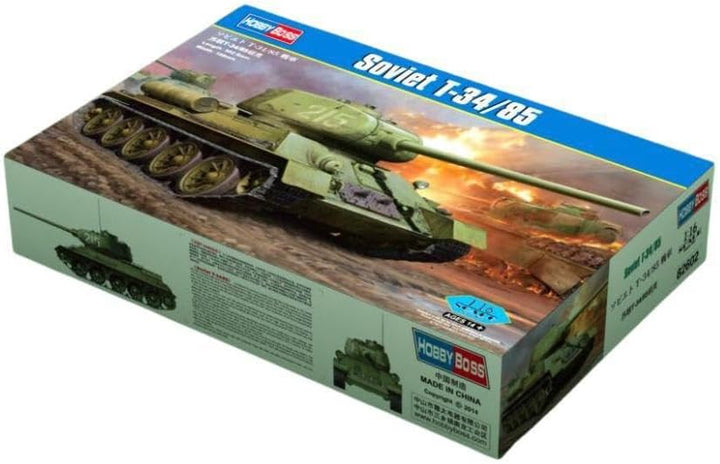 Hobby Boss 82602 Modellbausatz WWII Soviet T34/85, Grün, Schwarz, Mittel