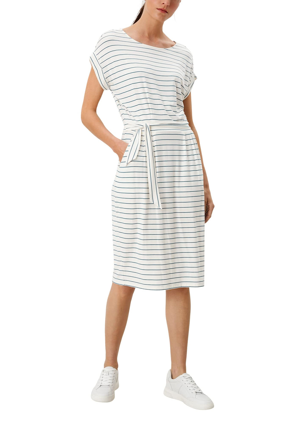 s.Oliver Damen Dress Kleid 32 Off-white Stripe (02g8), 32 Off-white Stripe (02g8)