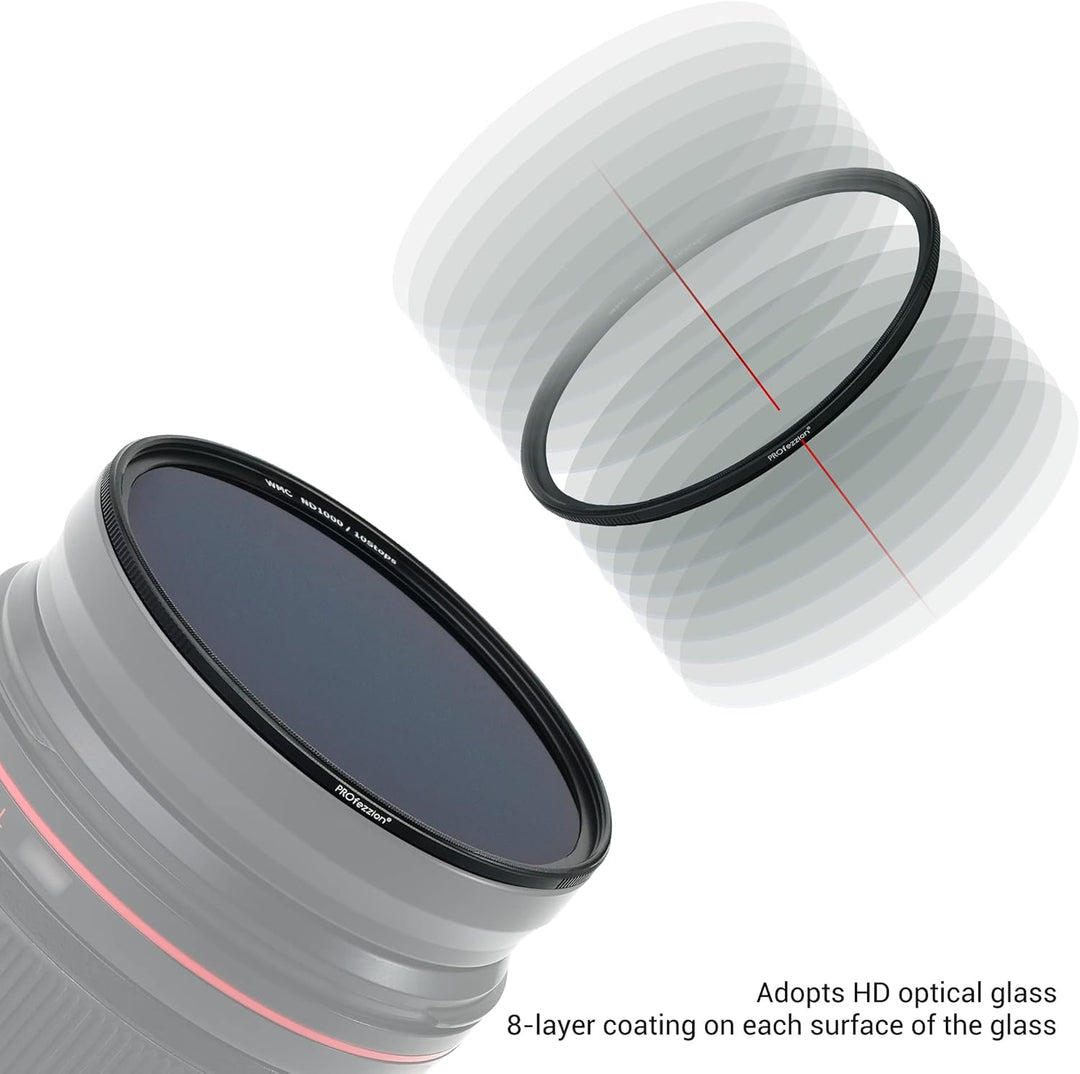 PROfezzion Fixed ND Filter 55mm ND1000 10 Stops Graufilter für Nikon D3500 D3400 D5600 mit AF-P 18-5