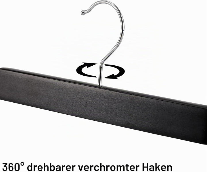Tosnail 15 Stück 35.5cm Kleiderbügel für Hosen, Holz Rock Hosen Kleiderbügel mit Clips Jeans Kleider