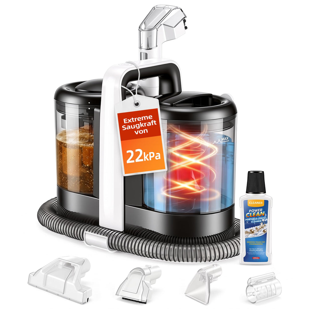 ICARE Nasssauger Polsterreiniger Gerät Teppichreiniger Waschsauger mit 600W | 22kPa Upgrade tragbare