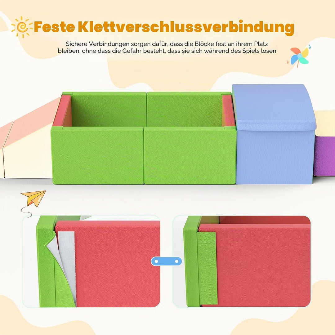 Schaumstoff Ballgrube, Weicher Spielbereich für Kleinkinder, Kombinierbar mit Kletterblöcken, Grün-R