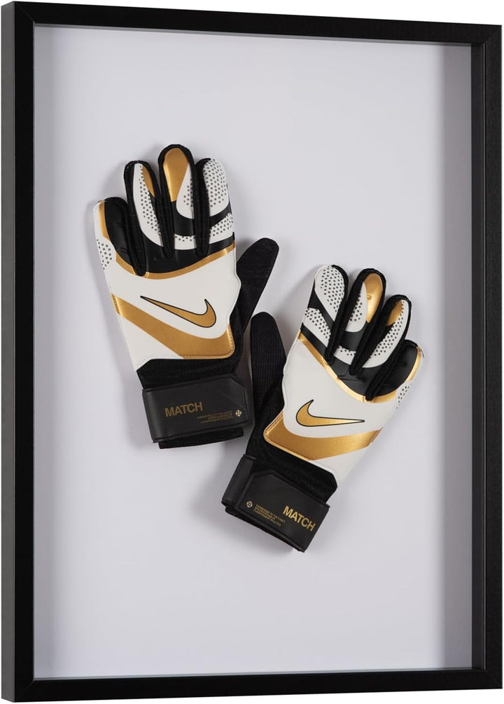Trikotrahmen Schwarz 50x70 mit Passepartout Schwarz – 3D Objektrahmen für Fussballtrikots – Jersey F