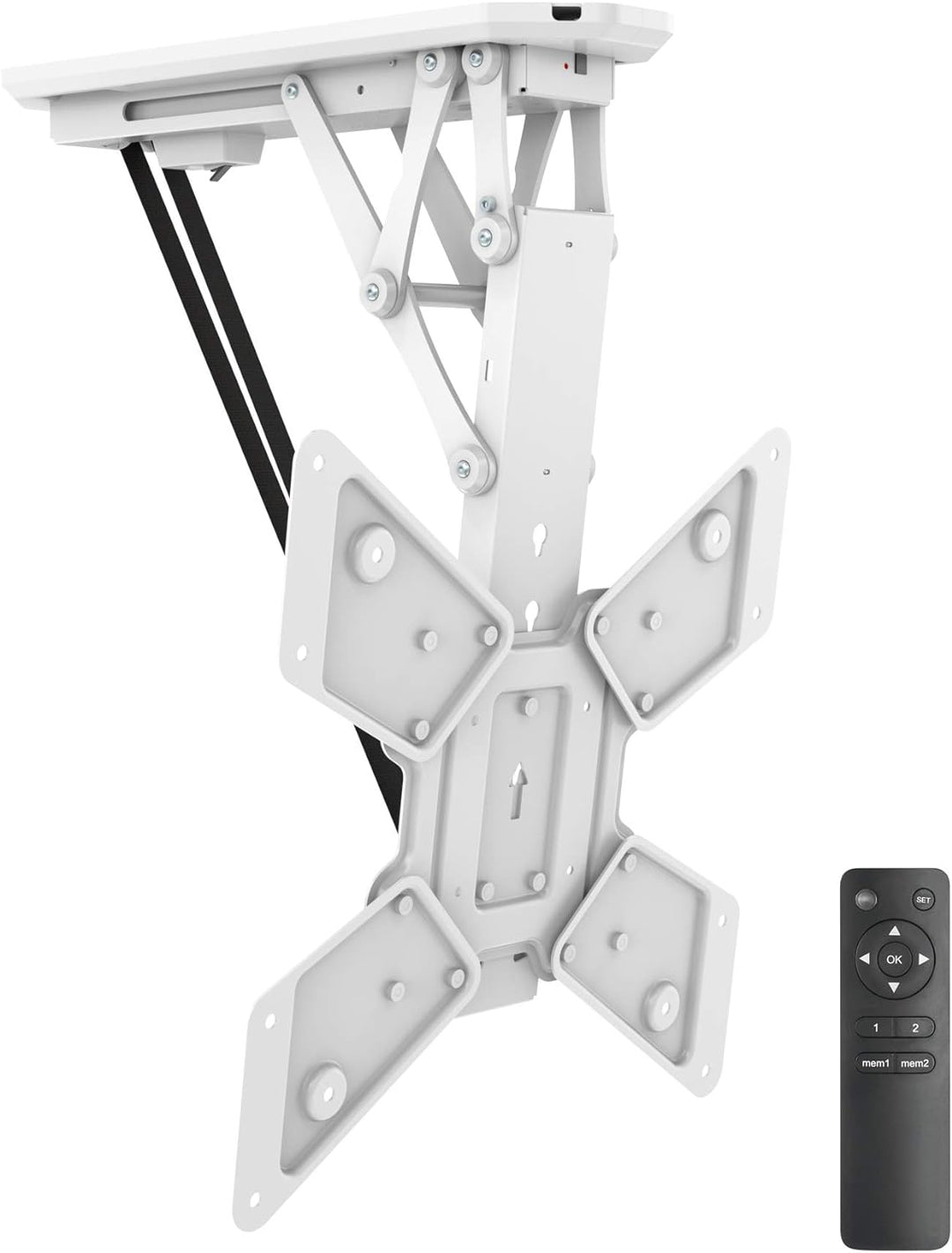 mywall HL12WML Klappbarer, motorisierter Deckenhalter für Flachbildschirme 23-55 Zoll (58-140cm) bis