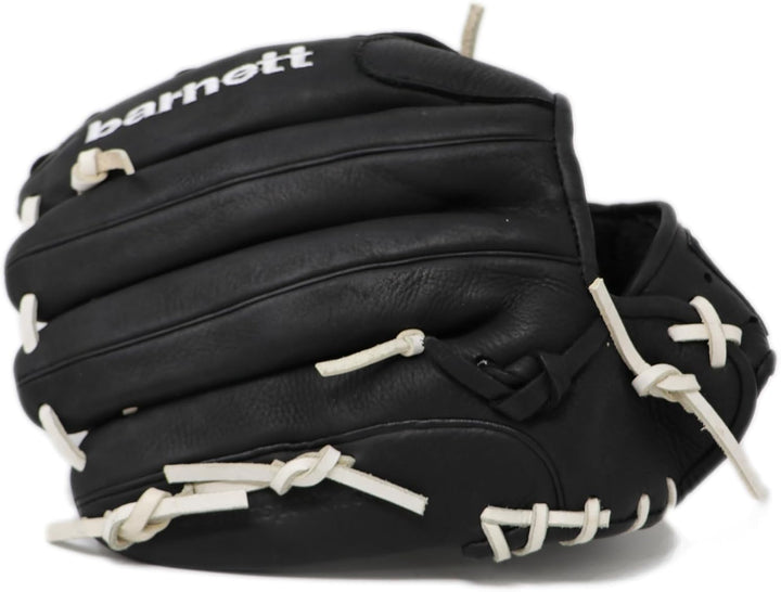 BARNETT GL-127 Baseball Handschuh, Echtleder, Wettkampf, Outfield & Softball 12,7", schwarz Rechte H