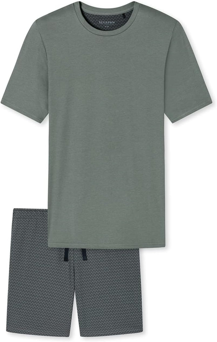 Schiesser Herren Schlafanzug Kurz Pyjamaset 64 Jade 2, 64 Jade 2