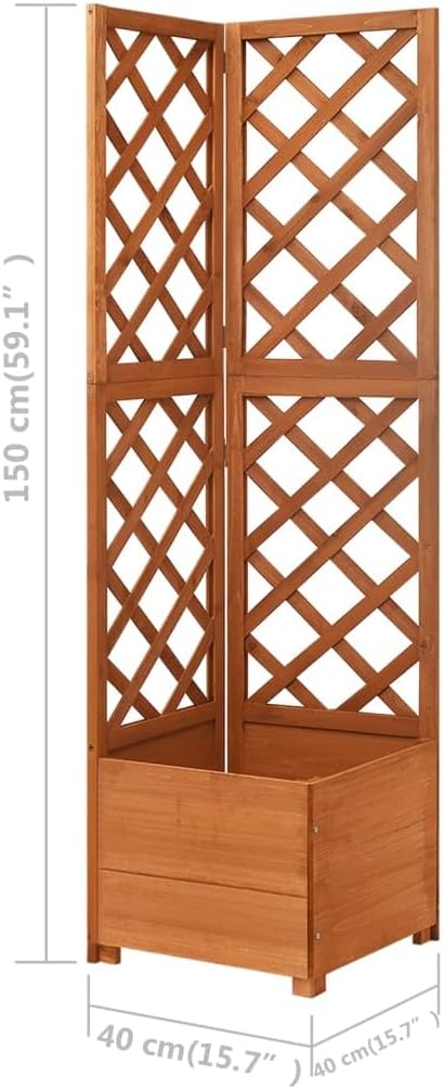 vidaXL Tannenholz Massiv Eck Spalier mit Pflanzkasten Rankgitter Rankhilfe Gartenspalier Blumenkübel