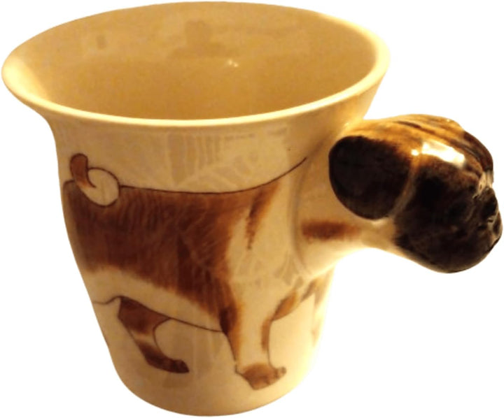 Mops-Hund-e Tasse Tier Tasse-3d mit Hund-emotiv Hunde-kopf-bild, Mops