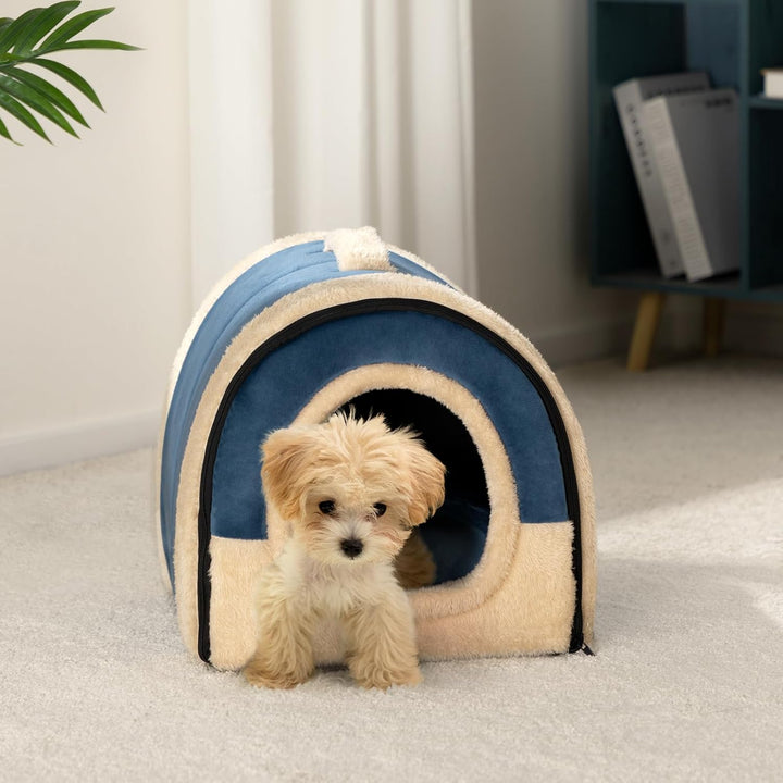 Hollypet Katzenbett Kleines Hundebett, 2-in-1 Faltbare Haustierbett für Katzen &amp; Kleine Hunde, Warme