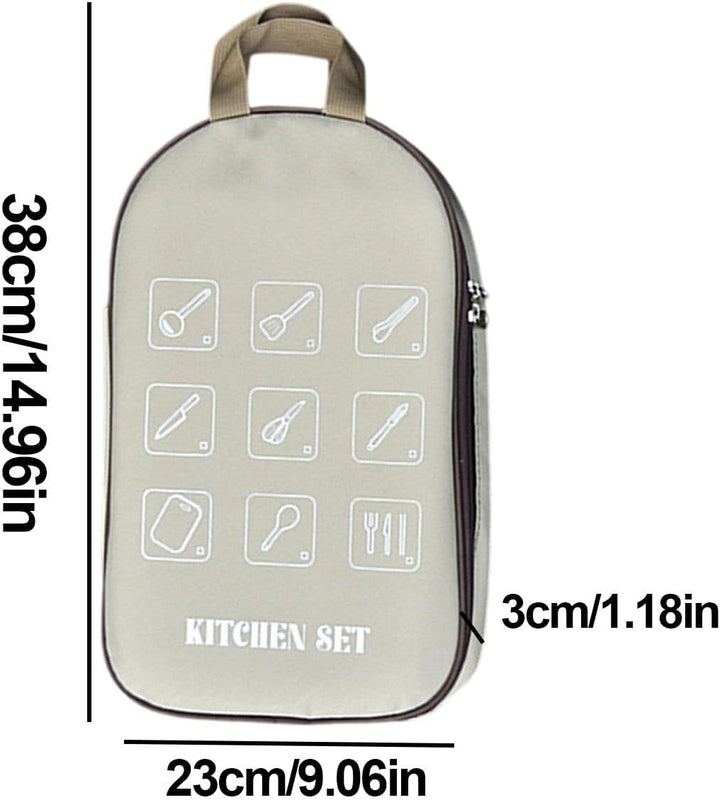 Camp Kitchen Organizer, Camping Accessory Organizer, 38x23x3cm High Capacity Camping Cooking Utensil