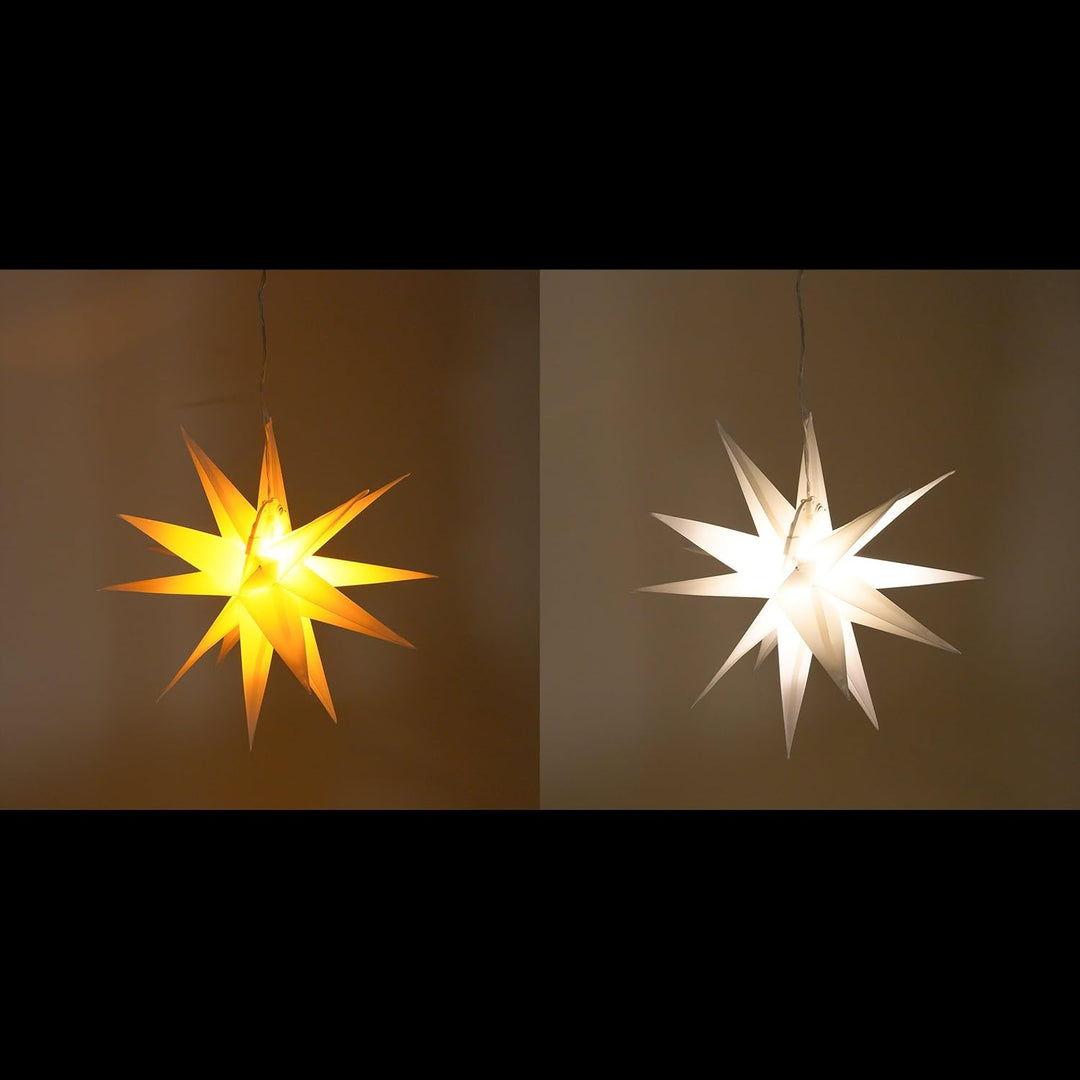 Esotec Solarleuchte für aussen WEIHNACHTSSTERN 3D | DUO COLOR Solarlampe hängend Balkondeko Hängeleu