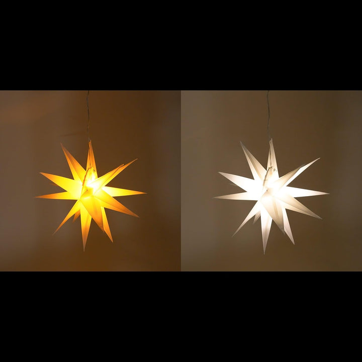 Esotec Solarleuchte für aussen WEIHNACHTSSTERN 3D | DUO COLOR Solarlampe hängend Balkondeko Hängeleu