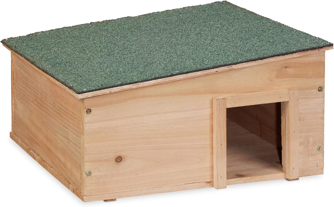 Relaxdays Igelhaus, Holz, Igelhotel mit Boden, 2 Kammern, Winterquartier für Igel, Garten, HBT: 21,5