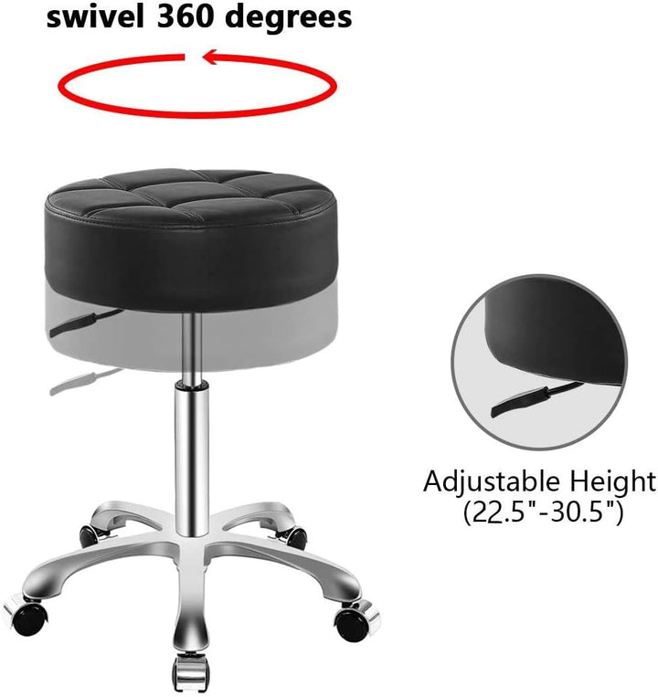 Ainilaily Rollhocker HöHenverstellbar 12cm Polsterung Hocker Mit Rollen Werkstatthocker SitzhöHe BüR