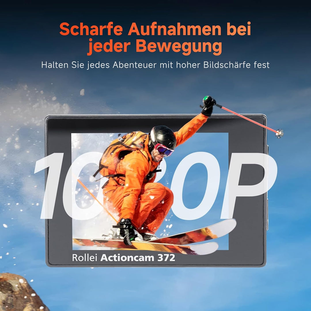 Rollei Actioncam 372 - Action-Camcorder mit Full HD Video Auflösung 1080/30 fps, bis 30 m wasserfest