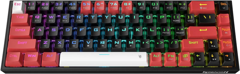 Redragon K631 Pro 65% Wireless RGB Gaming Tastatur, 68 Tasten Hot-swap-fähige Kompakte Mechanische T