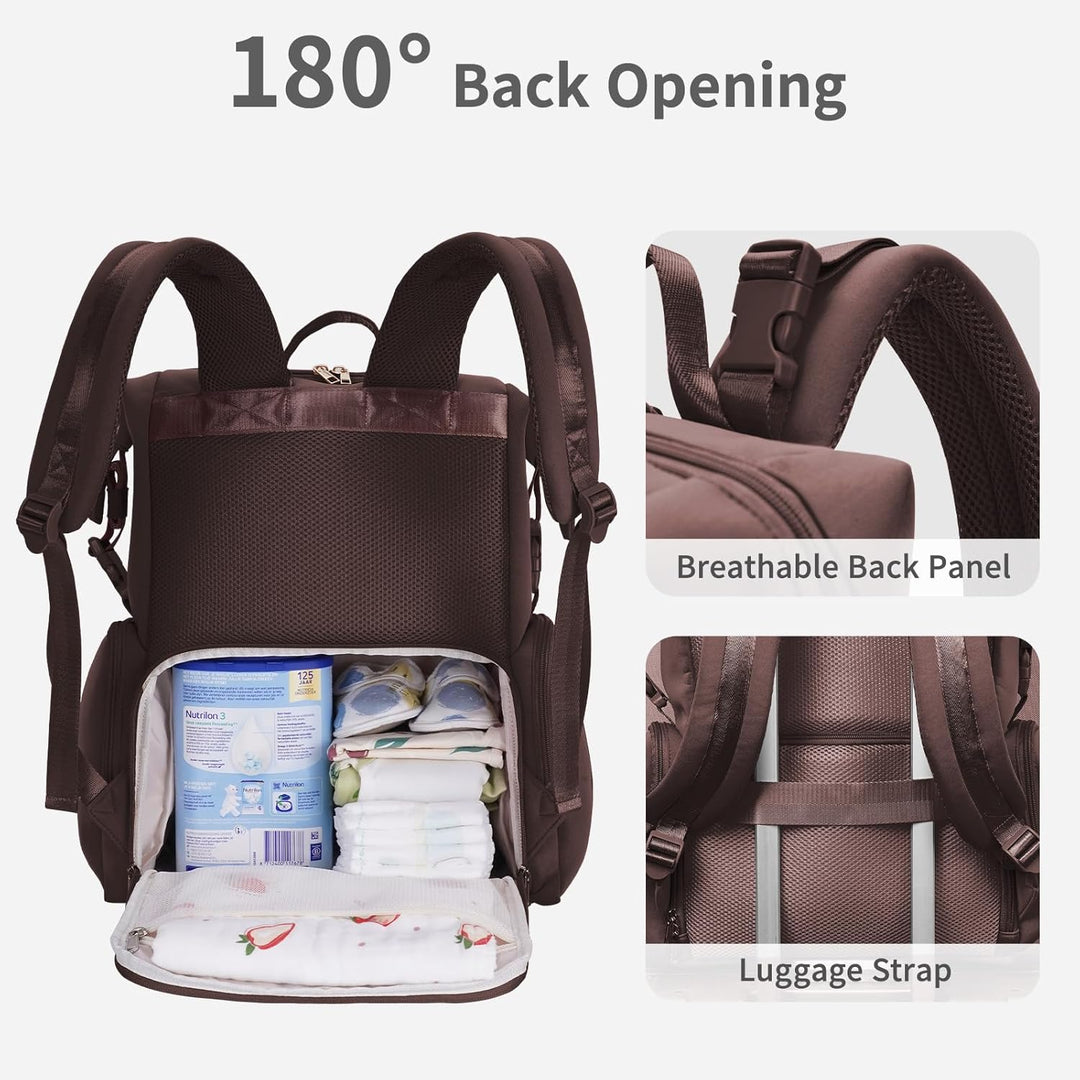 CEI-CEI Neopren Wickelrucksack Grosse Wickeltasche für Neugeborene, wasserdichter Reise-Rucksack für