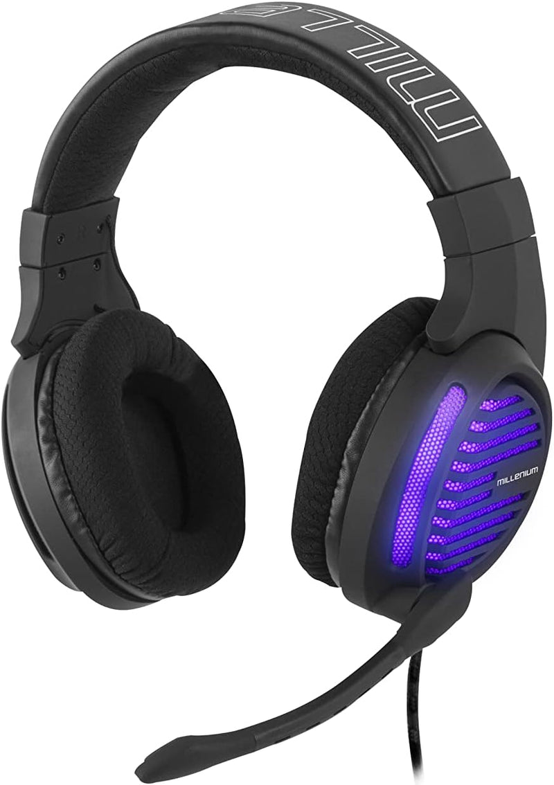 Millenium Gaming Headset mit Klinkenanschluss 3,5mm, Headset mit Mikrofon und LED für Konsolen und a