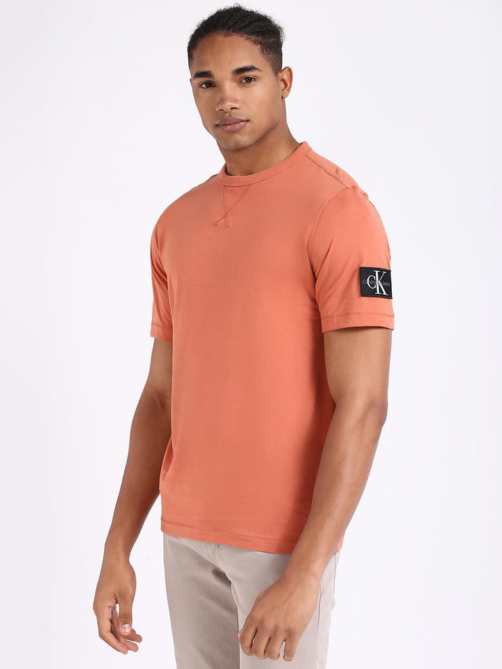 Calvin Klein Herren T-Shirt Kurzarm Badge Regular Tee Rundhalsausschnitt XXS Aragon, XXS Aragon