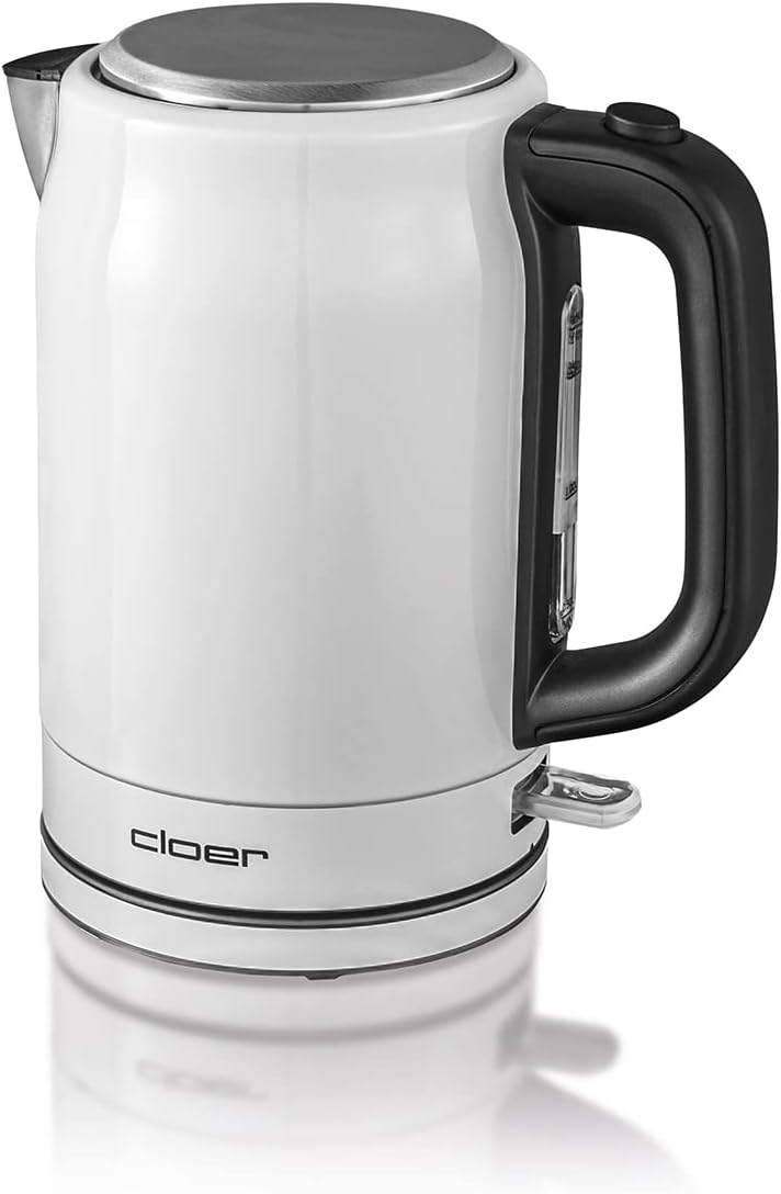 Cloer 4521 Wasserkocher Edelstahl, 2200 W, Wasserstandsanzeige, Trockengeh- und Überhitzungsschutz,